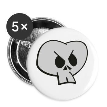 Funny Skull Two Color Design - Buttons large 2.2''/56 mm (5-pack) - white - Front
