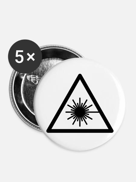 laser - Buttons groß 56 mm (5er Pack) - Weiß
