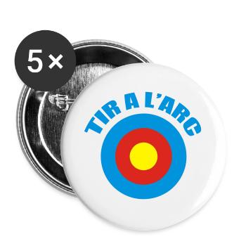 Tir à l'arc - Lot de 5 grands badges (56 mm) - blanc - Devant