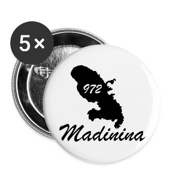 madinina - Lot de 5 grands badges (56 mm) - blanc - Devant