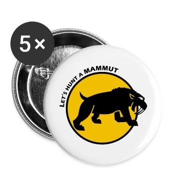 Saber-tooth tiger - Buttons large 2.2''/56 mm (5-pack) - white - Front