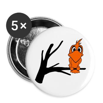 vogel2 - Buttons groß 56 mm (5er Pack) - Weiß - Vorne