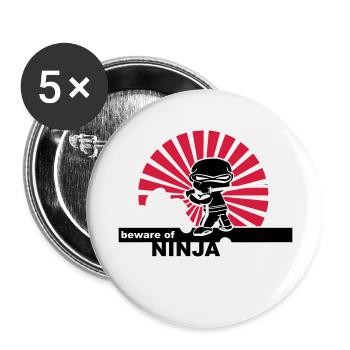 Ninja - Buttons groß 56 mm (5er Pack) - Weiß - Vorne