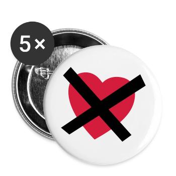 No Love - No Heart - Single - Buttons groß 56 mm (5er Pack) - Weiß - Vorne