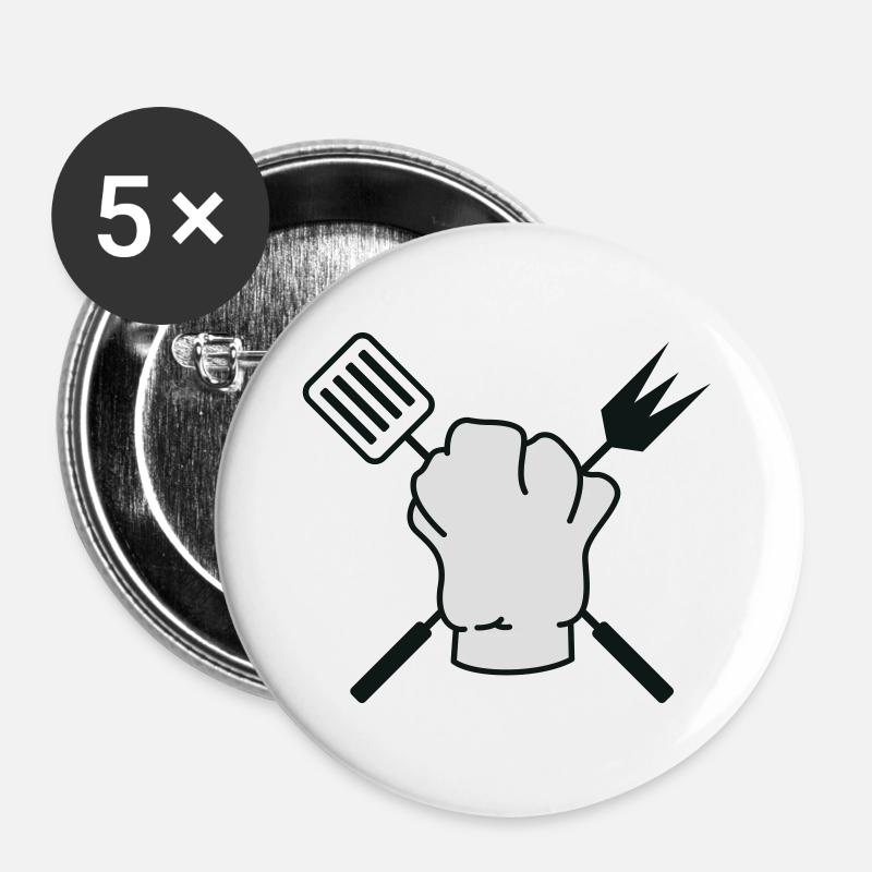 kochmütze - Buttons large 2.2''/56 mm (5-pack) - white
