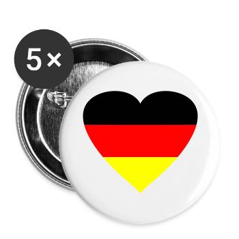 herz_deutschland2 - Buttons groß 56 mm (5er Pack) - Weiß - Vorne