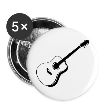 Gitarre - Buttons groß 56 mm (5er Pack) - Weiß - Vorne