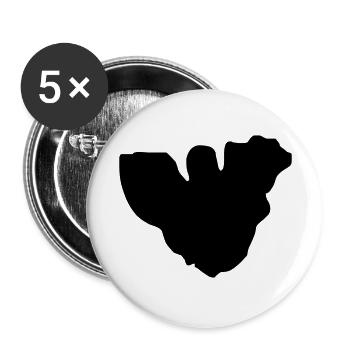 Moorea Karte - Buttons groß 56 mm (5er Pack) - Weiß - Vorne