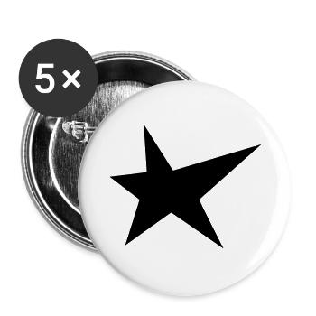 stern / star - Buttons groß 56 mm (5er Pack) - Weiß - Vorne