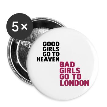 bonnes filles vont au ciel les mauvaises filles - Lot de 5 grands badges (56 mm) - blanc - Devant