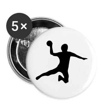 handball - Buttons groß 56 mm (5er Pack) - Weiß - Vorne