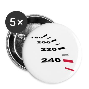 tacho - Buttons groß 56 mm (5er Pack) - Weiß - Vorne