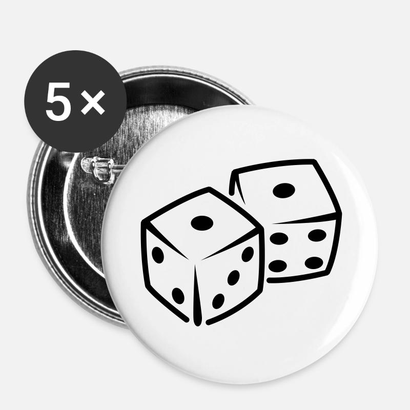 dices - Buttons large 2.2''/56 mm (5-pack) - white