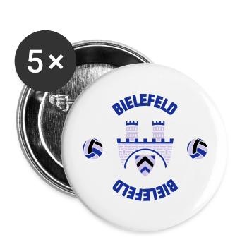 Bielefeld (ID: 001013) - Buttons groß 56 mm (5er Pack) - Weiß - Vorne