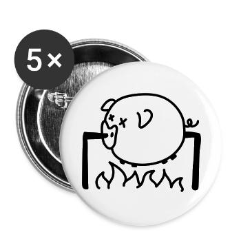 Pork Barbecue - Line - Buttons large 2.2''/56 mm (5-pack) - white - Front