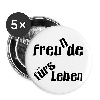 Freu(n)de fürs Leben - Buttons groß 56 mm (5er Pack) - Weiß - Vorne
