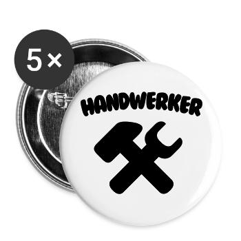 Handwerker - Buttons groß 56 mm (5er Pack) - Weiß - Vorne
