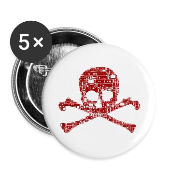 Gamer skull - Buttons groß 56 mm (5er Pack) - Weiß - Vorne