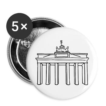 Brandenburger Tor Berlin - Buttons groß 56 mm (5er Pack) - Weiß - Vorne