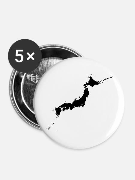 Japan - Buttons groß 56 mm (5er Pack) - Weiß