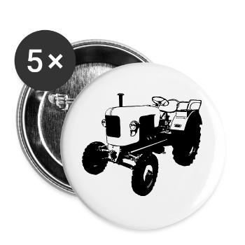 Traktor , Landmaschine , Trecker , Eicher (25) - Buttons groß 56 mm (5er Pack) - Weiß - Vorne