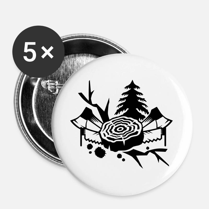 Tools for lumberjacks - Buttons large 2.2''/56 mm (5-pack) - white
