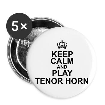 Keep Calm and play Tenor Horn - Buttons large 2.2''/56 mm (5-pack) - white - Front