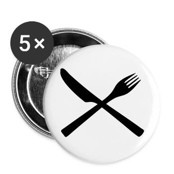 Koch - Besteck - Messer - Gabel - Buttons groß 56 mm (5er Pack) - Weiß - Vorne