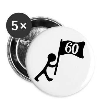 60 years anniversary - Buttons large 2.2''/56 mm (5-pack) - white - Front