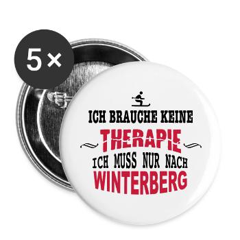 THERAPIE Winterberg - Buttons groß 56 mm (5er Pack) - Weiß - Vorne
