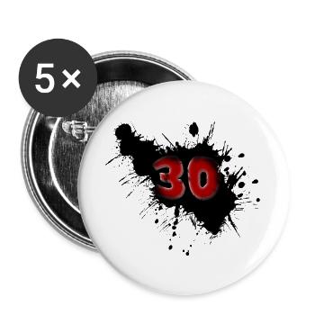 30th birthday - Buttons large 2.2''/56 mm (5-pack) - white - Front