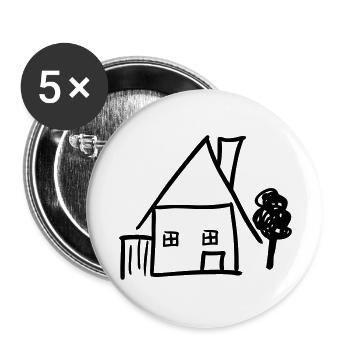house home - Buttons large 2.2''/56 mm (5-pack) - white - Front