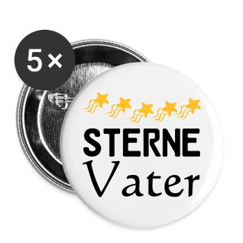Sterne Vater Vatertag Familie Sprüche Geschenk - Buttons groß 56 mm (5er Pack) - Weiß - Vorne
