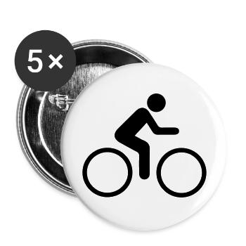 Radler_2 - Buttons groß 56 mm (5er Pack) - Weiß - Vorne