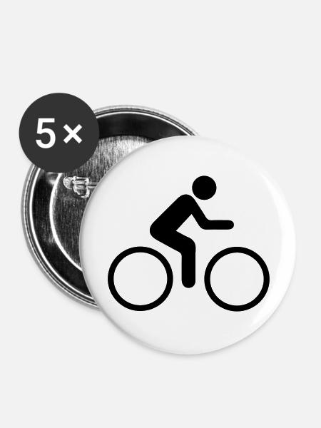 Radler_2 - Buttons groß 56 mm (5er Pack) - Weiß