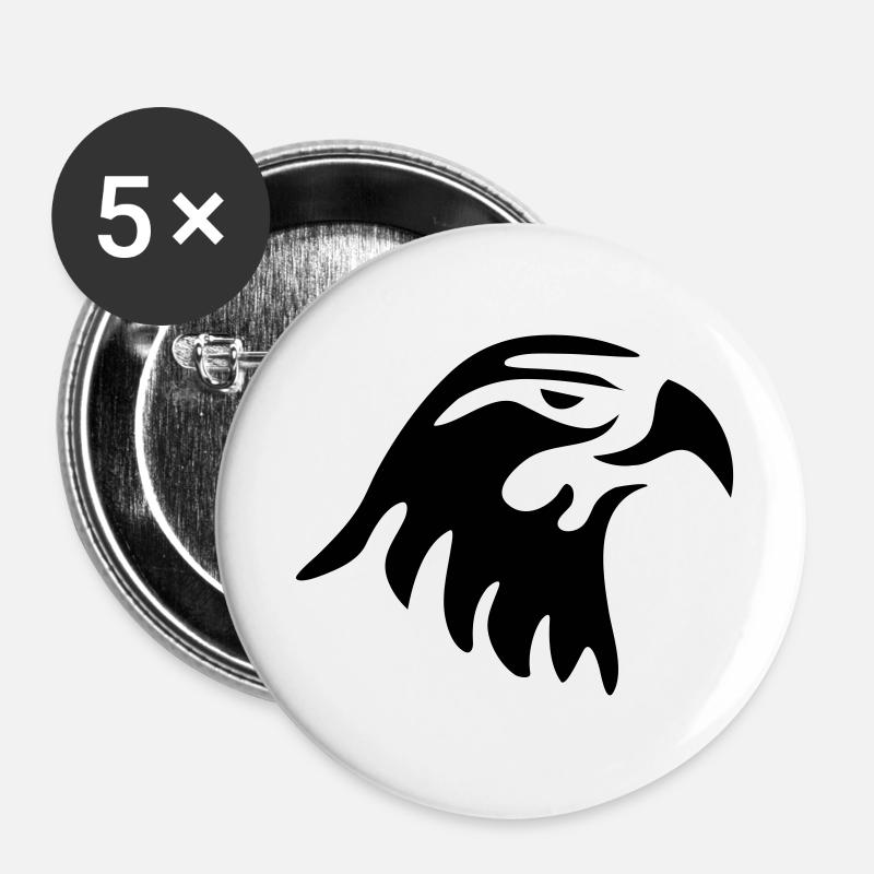 eagle head - Buttons large 2.2''/56 mm (5-pack) - white