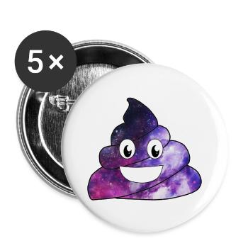 Kacke Shit - Buttons groß 56 mm (5er Pack) - Weiß - Vorne