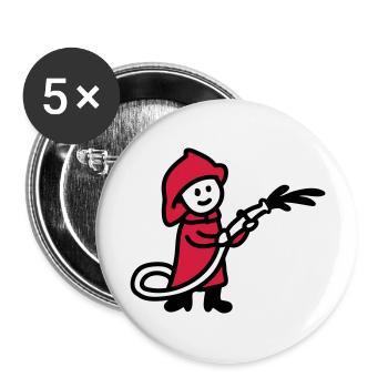Pompier - Lot de 5 grands badges (56 mm) - blanc - Devant