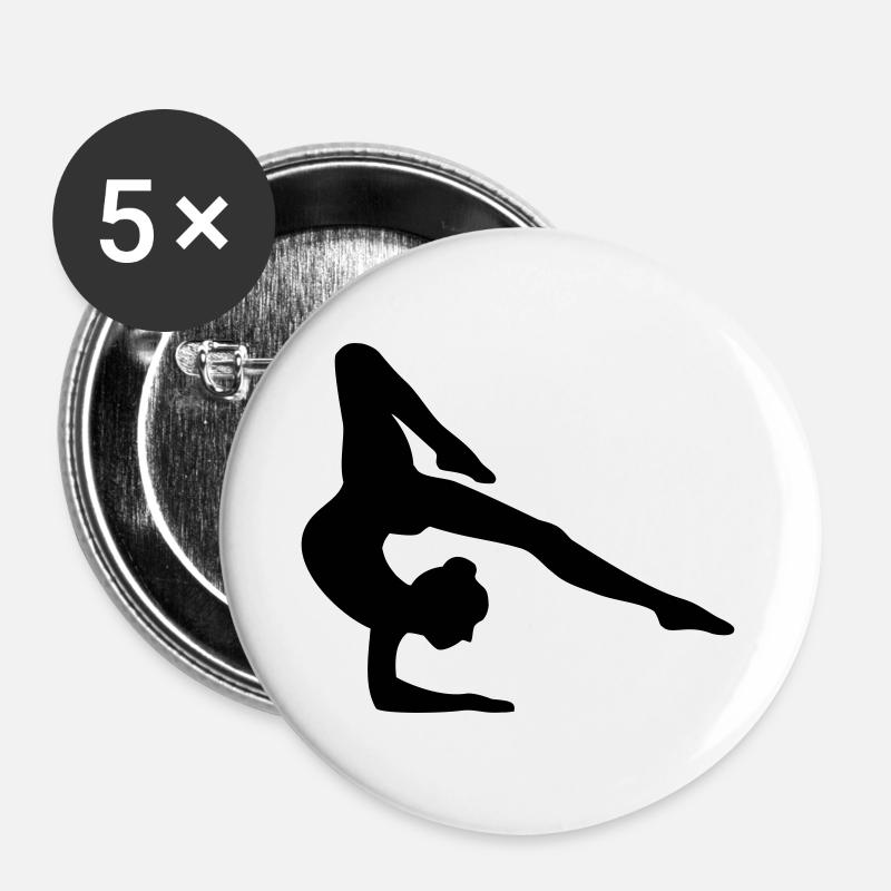 Gymnastic girl - Buttons large 2.2''/56 mm (5-pack) - white