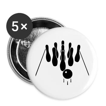Kegeln - Buttons groß 56 mm (5er Pack) - Weiß - Vorne