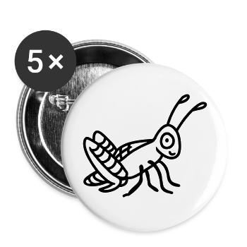 Grasshopper - line - Buttons large 2.2''/56 mm (5-pack) - white - Front