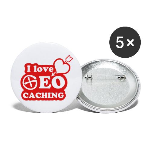 I love Geocaching - 1color - 2011 - Buttons groß 56 mm (5er Pack)