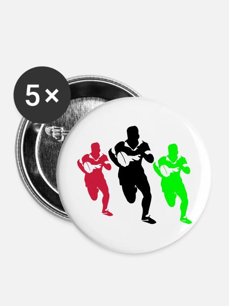rugby - Buttons large 2.2''/56 mm (5-pack) - white
