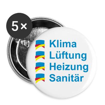 Klima Lüftung Heizung Sanitär - Buttons groß 56 mm (5er Pack) - Weiß - Vorne