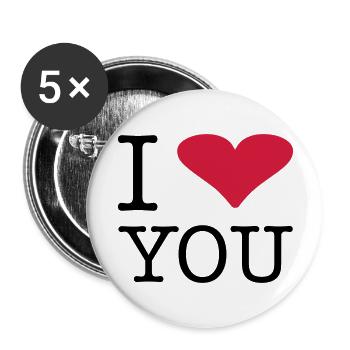 i_love_you - Buttons groß 56 mm (5er Pack) - Weiß - Vorne