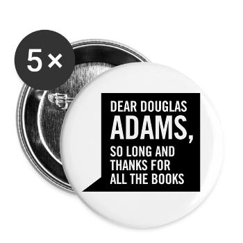 dear douglas adams - Buttons large 2.2''/56 mm (5-pack) - white - Front