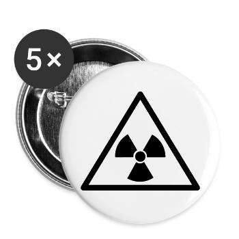 Atomkraft - Buttons groß 56 mm (5er Pack) - Weiß - Vorne