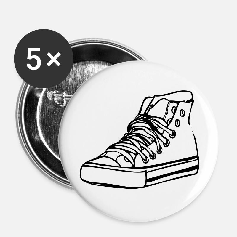 basketball - Buttons large 2.2''/56 mm (5-pack) - white