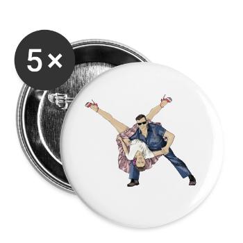 Rock and Roll - Buttons large 2.2''/56 mm (5-pack) - white - Front