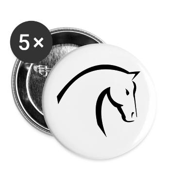 Pferd - Buttons groß 56 mm (5er Pack) - Weiß - Vorne